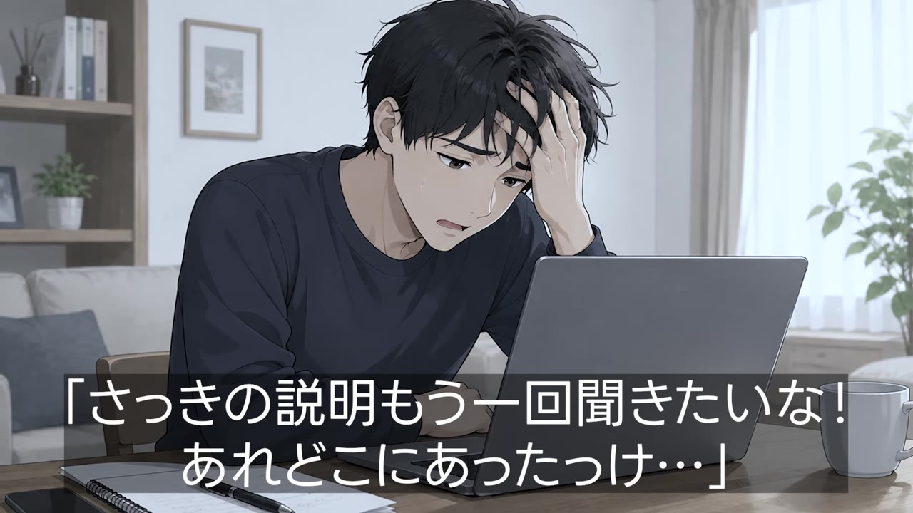「さっきの説明もう一回聞きたいな…あれどこにあったっけ」