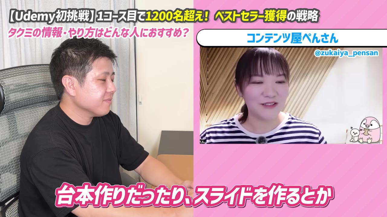 台本作りだったり、スライドを作るとか