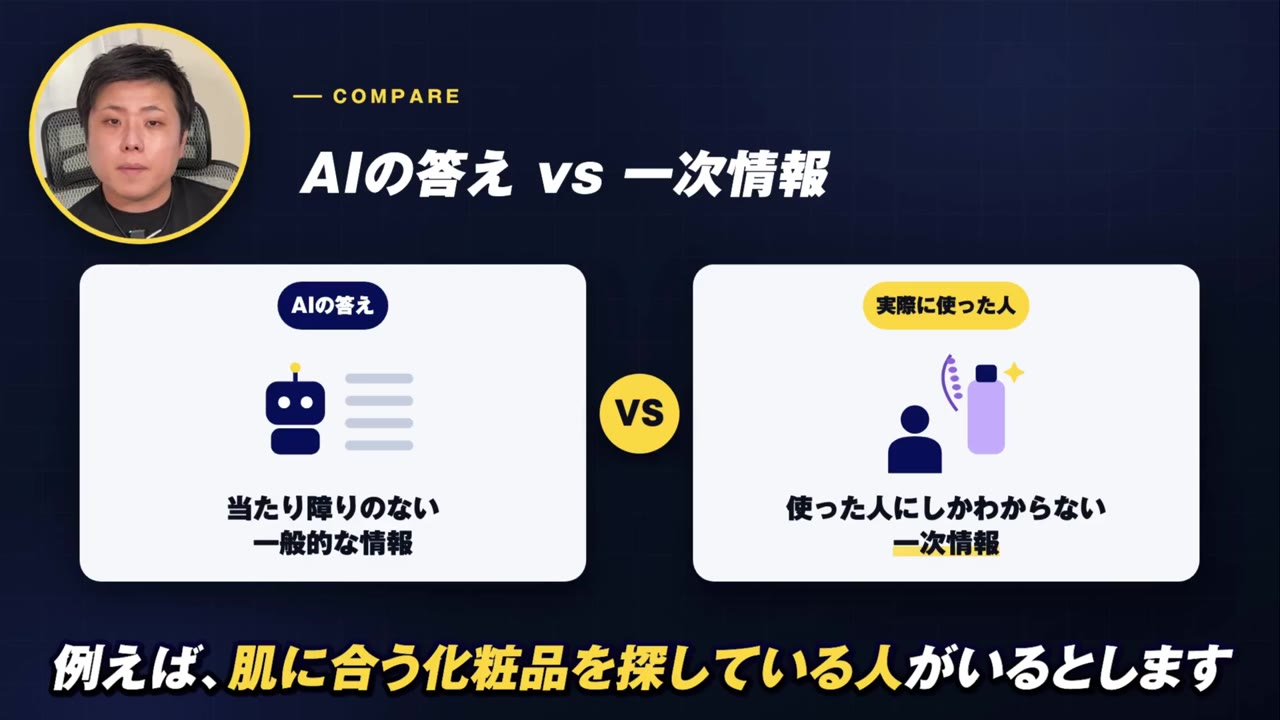 AIの答え(当たり障りのない一般的な情報)vs 実際に使った人にしかわからない一次情報