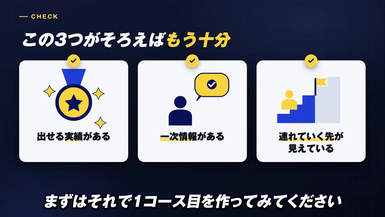 この3つがそろえばもう十分:出せる実績がある/一次情報がある/連れていく先が見えている
